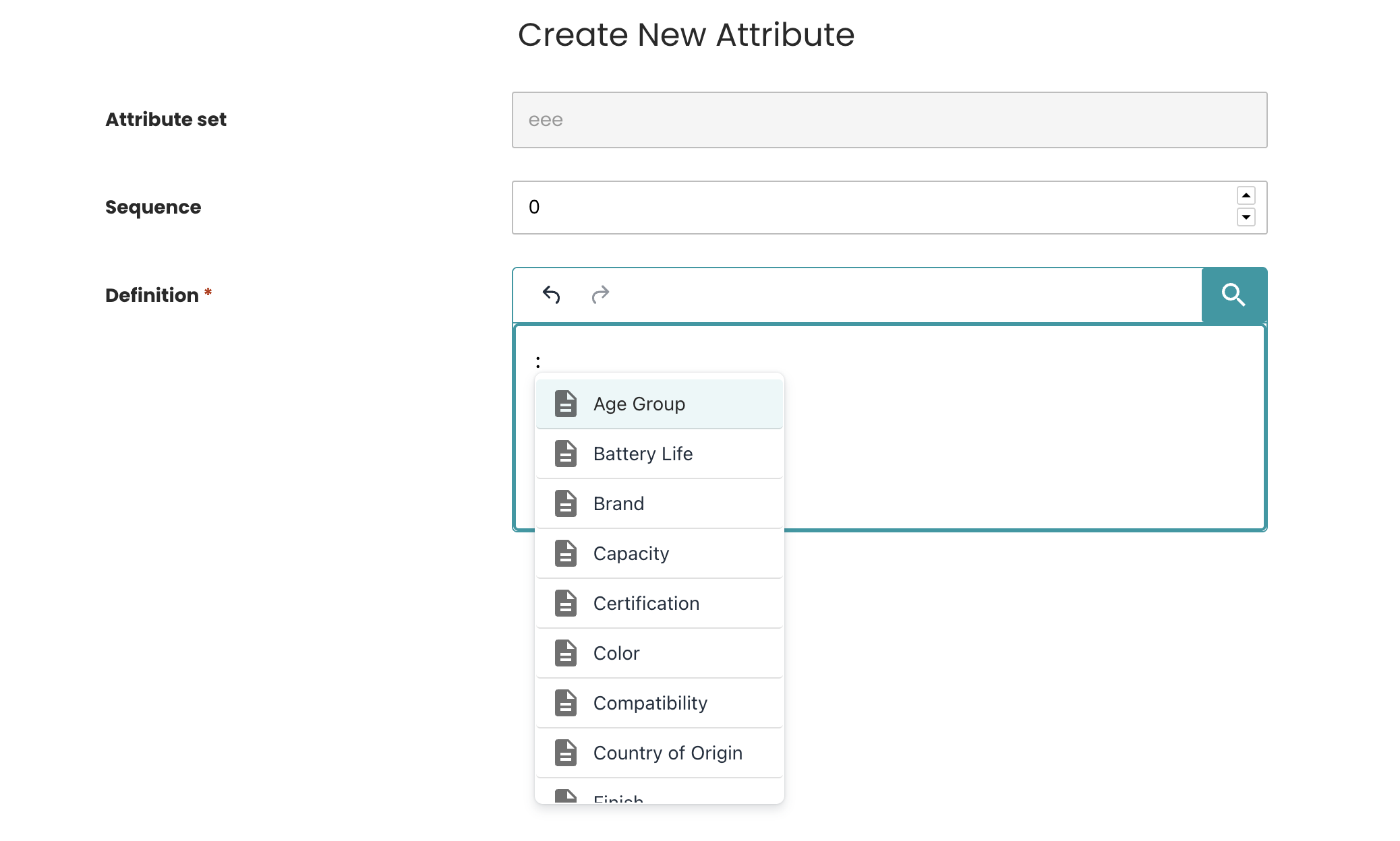 attribute suggestion list 2