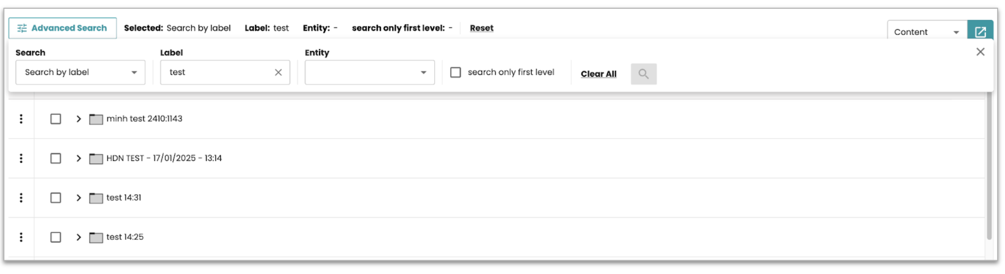 Applying search criteria